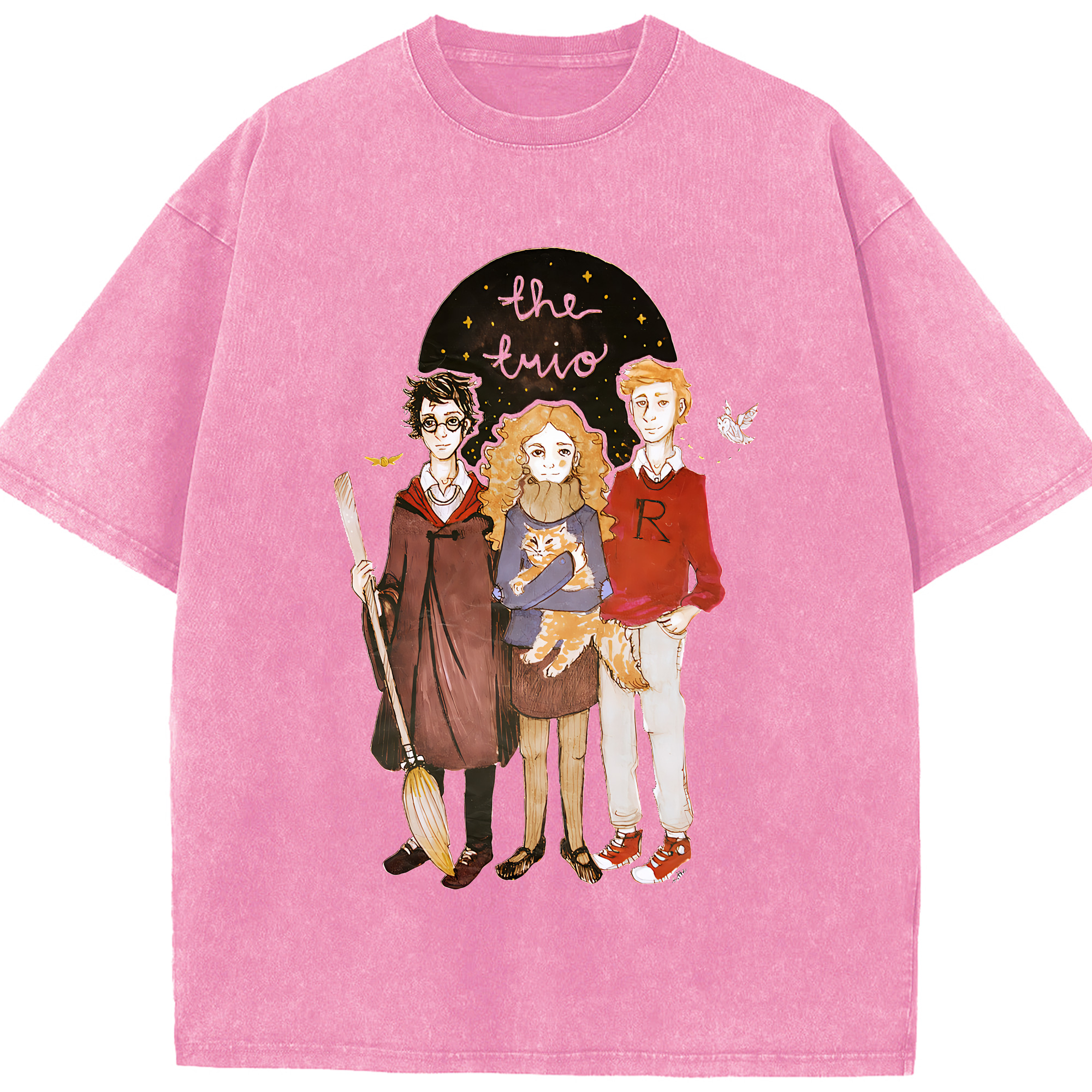 （画像用） Harry Potter ハリー・ポッターシリーズ 綿100% ヴィンテージ風 半袖Tシャツ（フロントプリント）